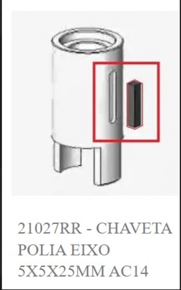Kit Chaveta Polia Eixo 5x5x25mm (AC02-D-D0389)