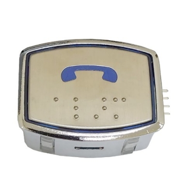 Botão AK30 LED Azul 24VDC Gravação FONE (49686R)